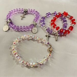 Bundle of Iridescent Beaded Jewelry Bracelets